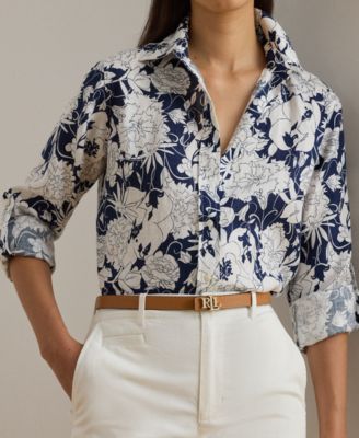 Petite Relaxed Fit Floral Print Shirt