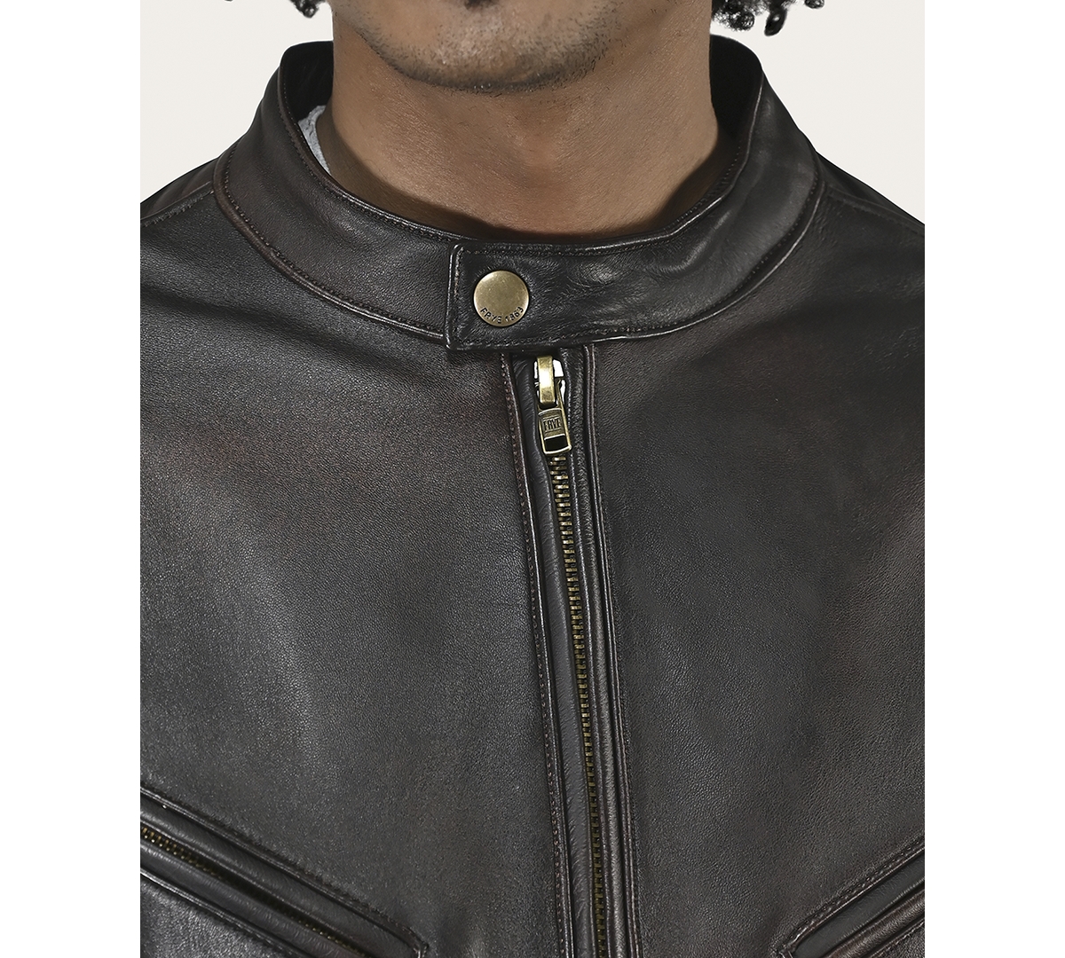Frye Men's Modern Cafe Racer Leather Jacket