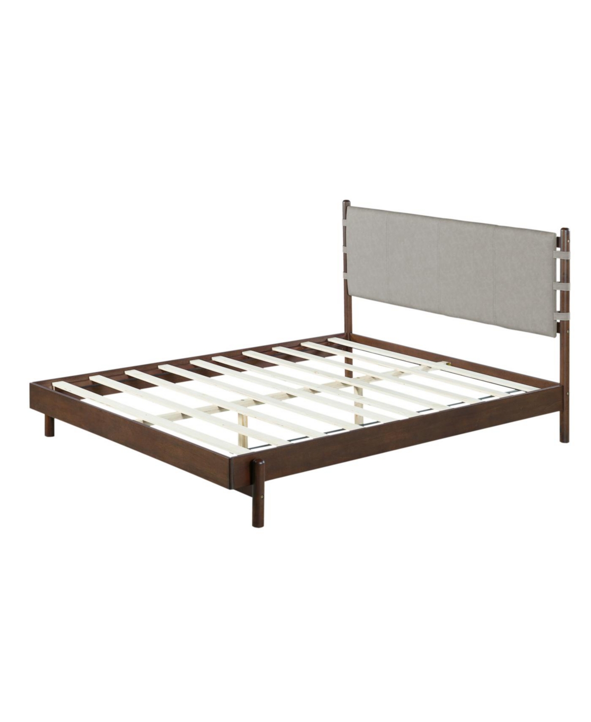Streamdale Furniture Streamdale Modern Queen Bed Frame Set with 2 Nightstands, Light Gray Wood Platform Bed