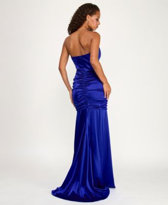Juniors' Strapless Corset Mermaid Gown