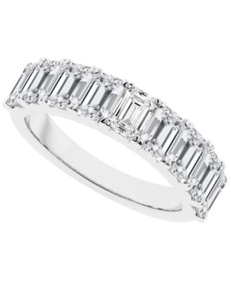 Badgley Mischka - Lab Grown White Diamond 9 Stone Emerald Band Ring (3 ct. t.w.) in 14K White Gold