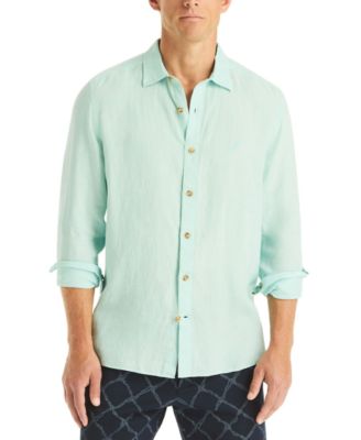 Men's Classic-Fit Spread-Collar Linen Shirt