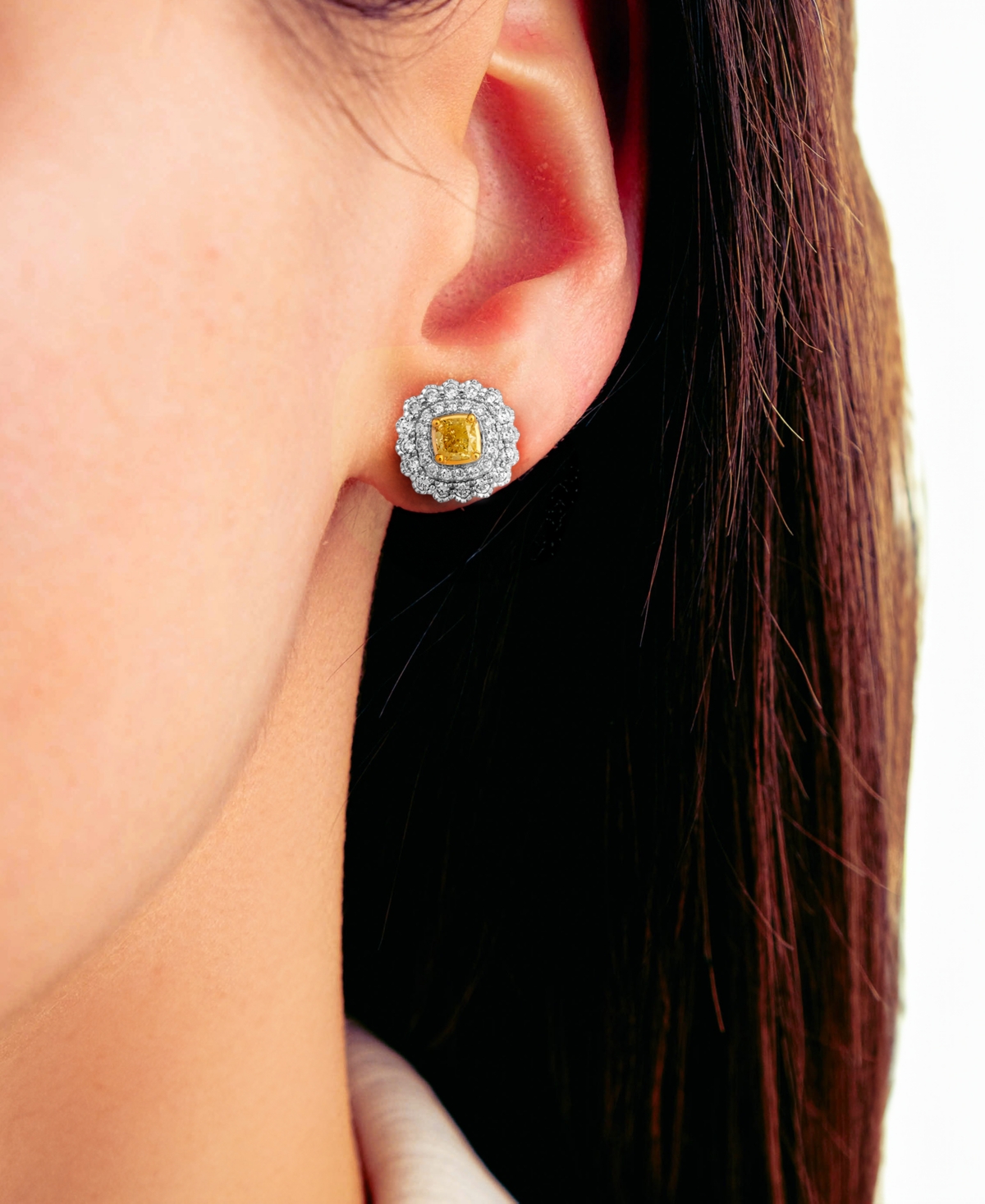 Le Vian Diamond (1.110 ct. t.w.) Earrings in Two-Tone 14k Gold