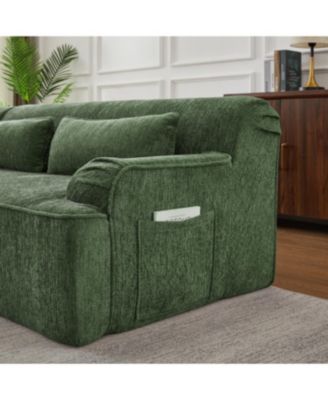 Chenille L-Shape Luxury Sectional Sofa, Comfy Sleeper Couch for Living Room