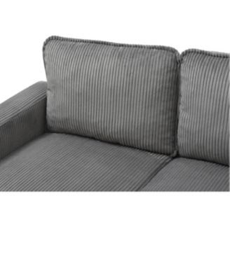 Streamdale Light grey 3-seat combo sofa with storage ottoman, L-shaped sectional couch