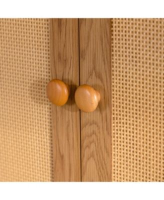 Streamdale Arched Kitchen Pantry Cabinet, 63.39" Tall Rattan Storage Cabinet