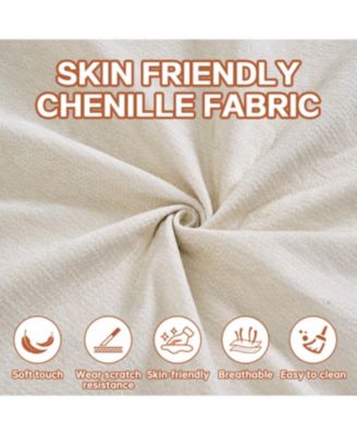 Modern Floor Sofa with 2 Pillows, Convertible Corduroy Sleeper Sofa Bed