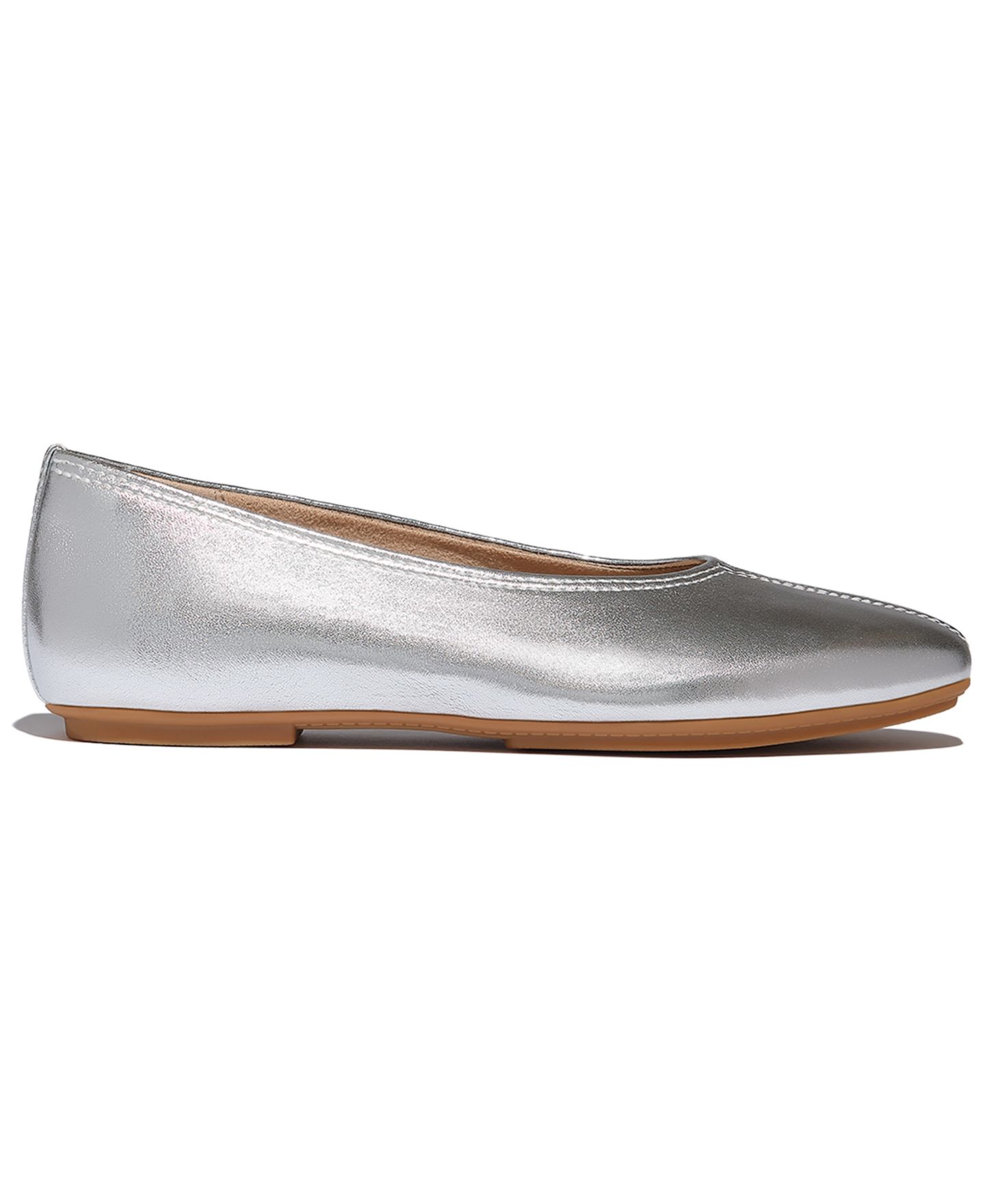 Женские высокие балетки FitFlop Delicato без застёжки, цвет: Серебряный — фото 2