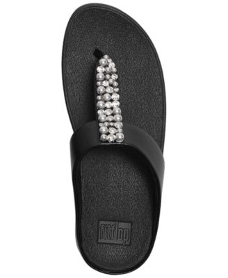 Women's Fino Imitation Pearls and Crystal Toe-Post Slip-On Sandals