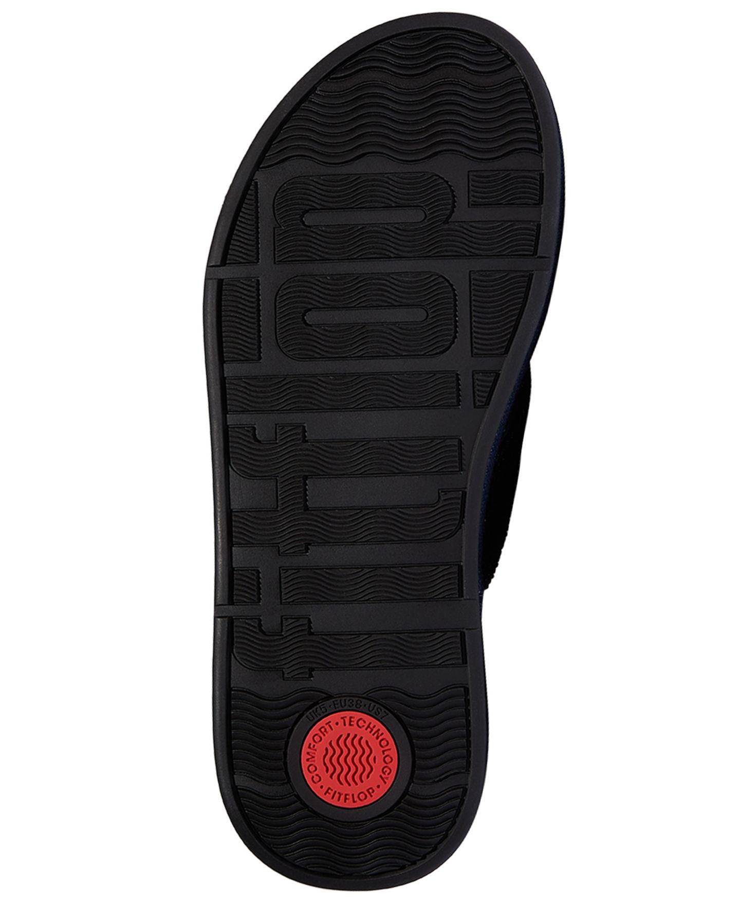 Женские сандалии FitFlop F-Mode Toe-Post Denim and Hotfix Slip-On, цвет: Тёмный джинсовый — фото 4