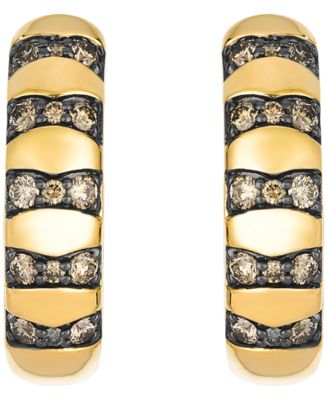 Chocolate Diamond Earrings (0.44 ct. t.w.) in 14k Honey Gold