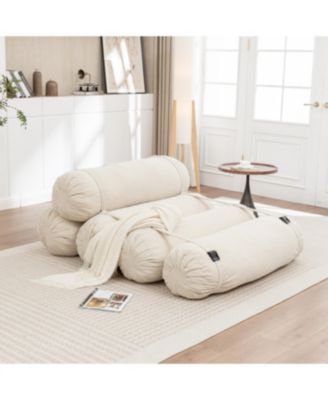 Streamdale Adjustable Corduroy Floor Sofa with Straps for Versatile Configurations