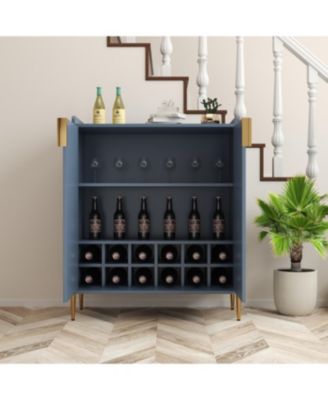Streamdale Home wine bar cabinet with rack & shelf, modern sideboard buffet