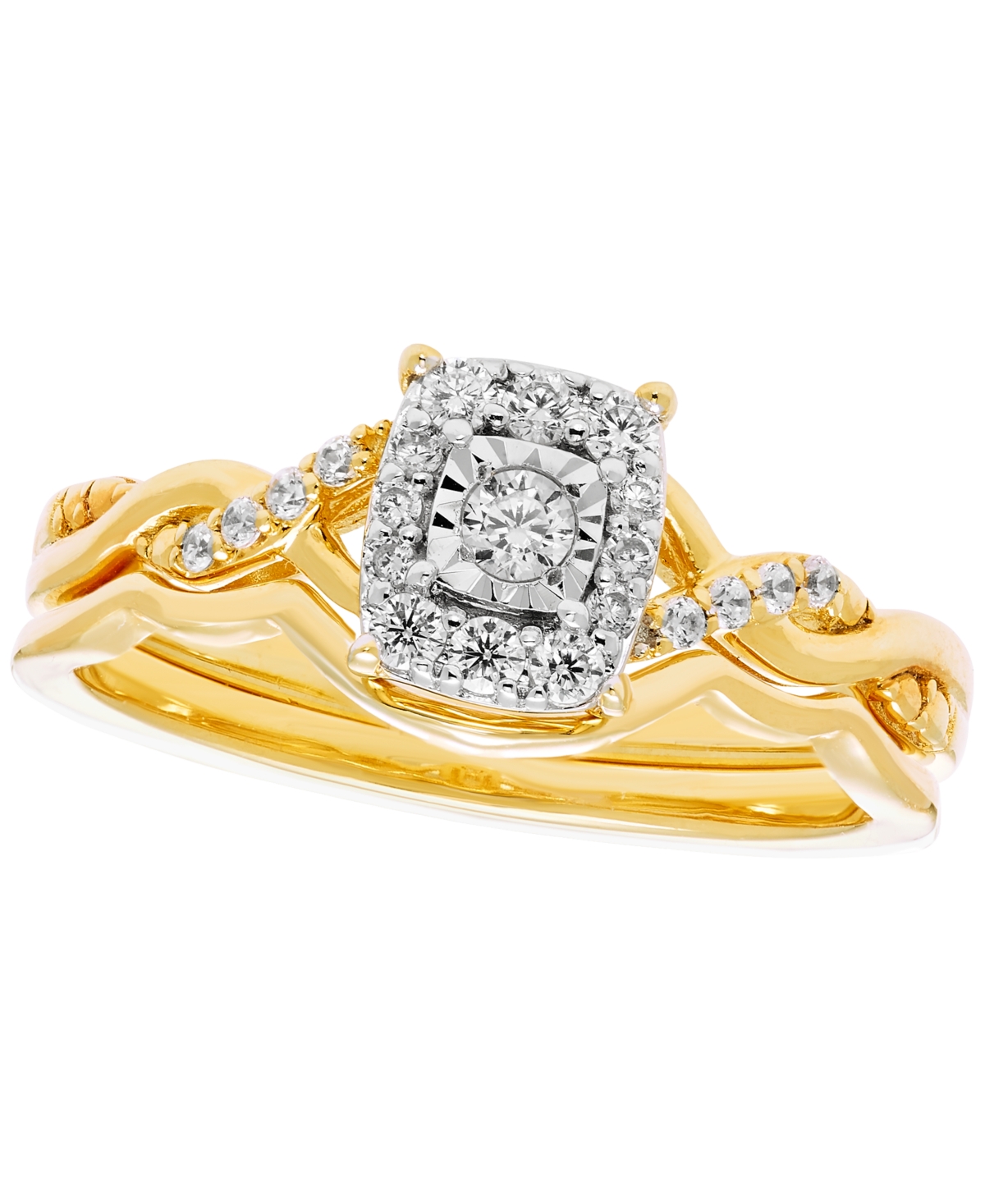 Macy's Diamond Bridal Set (1/4 ct. t.w.) in 10k Two Tone Gold