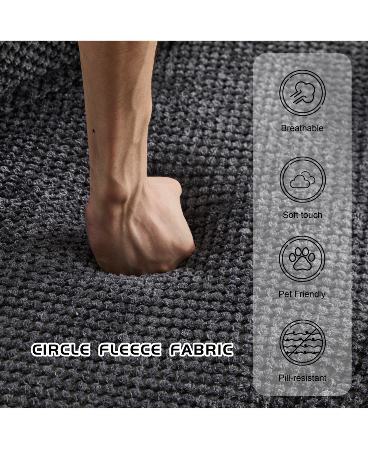 Streamdale Furniture Compression Sofa, Convertible Floor Sofa Bed, Modern Oversized Loveseat, Dark Grey