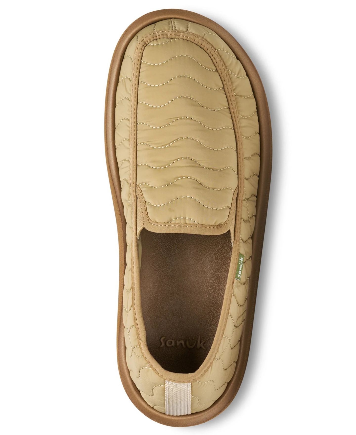 Мужские тапочки Sanuk Donny Cozy Quilted Slip-On Slippers, цвет: Бежевый — фото 3
