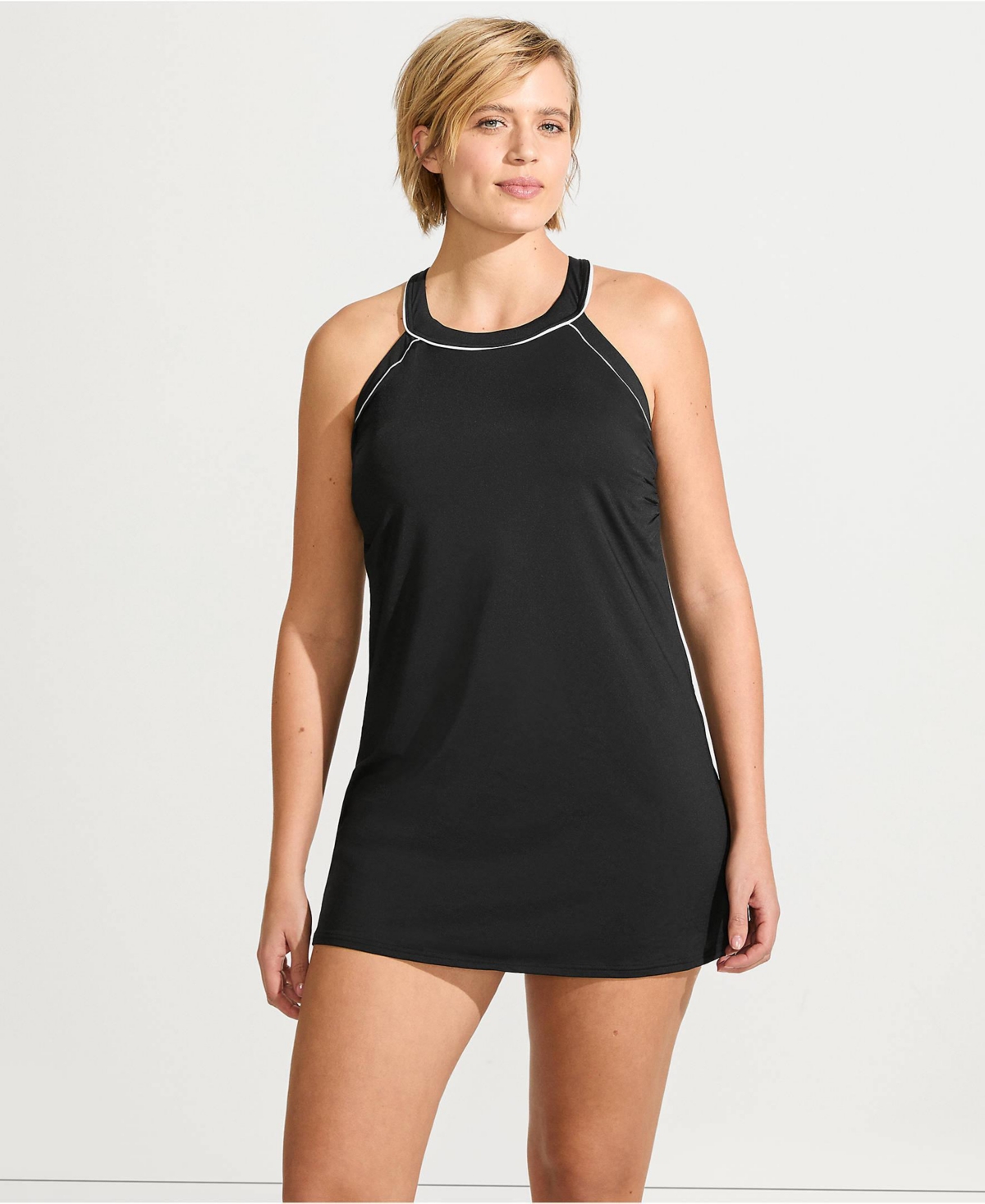 Lands' End Women's G-Cup High Neck Swim Dress Swimsuit