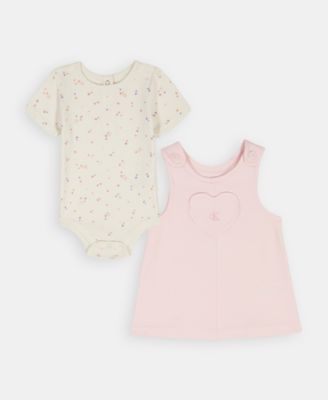 Baby Girls' Printed Bodysuit and Applique Detail Skirtall, 2-Piece Set