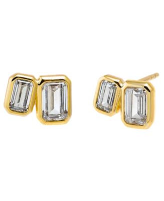 by Adina Eden Cubic Zirconia Gold Plated Gold Plated Bezel Double ...