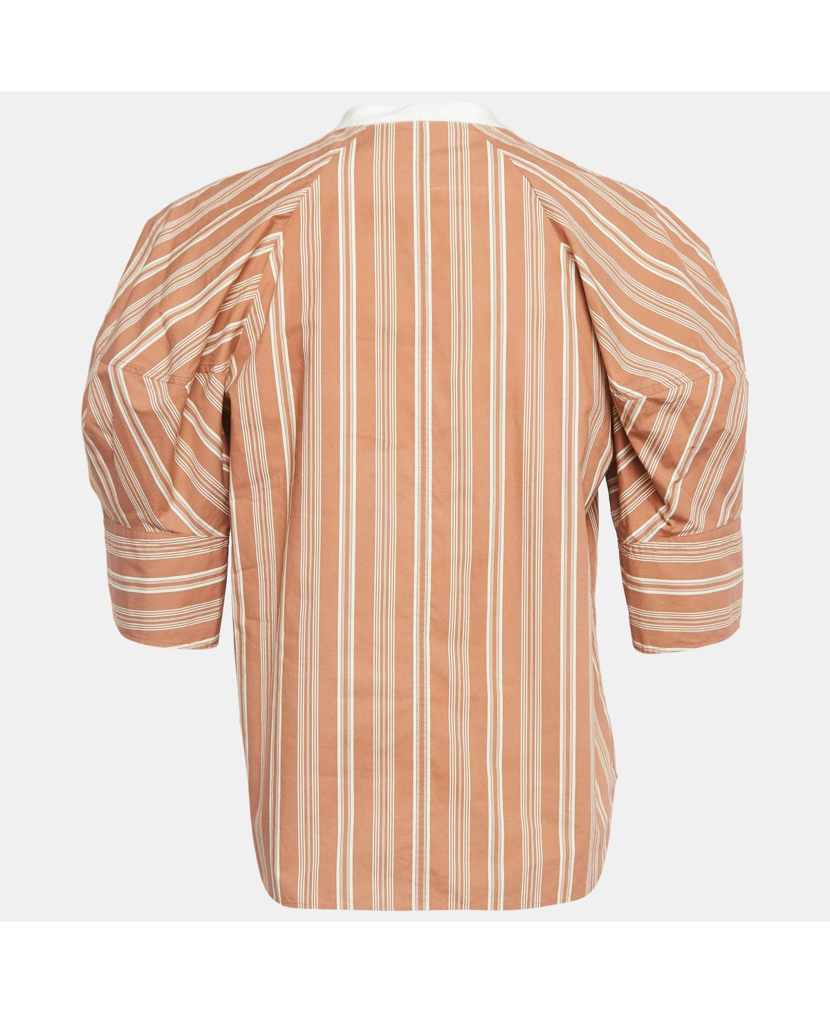 Pre-Owned Chloe Women's Brown Stripe Print Silk Neck Tie Up Top