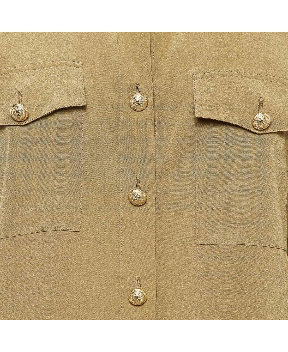 Pre-Owned Balmain Women's Green Silk Long Sleeve Shirt