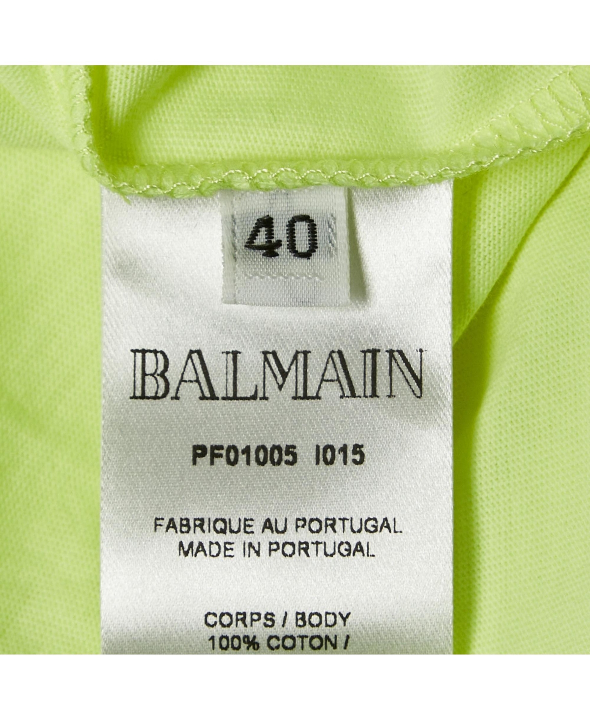Pre-Owned Balmain Women's Fluorescent Green Logo Print Jersey Sleeveless T-Shirt