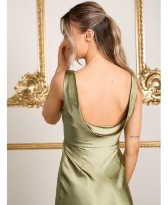 Women's Cowl Back Satin Bridesmaid Dress