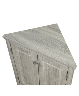 31.5"H Triangle Corner Cabinet, Adjustable Shelves, Kitchen/Home Freestanding Storage