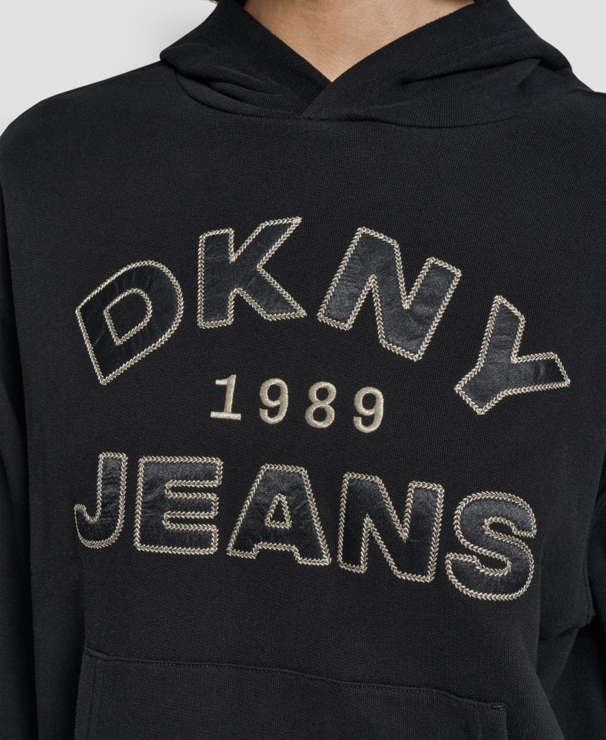 Dkny Jeans Women's Applique Chainstitch Logo Hoodie