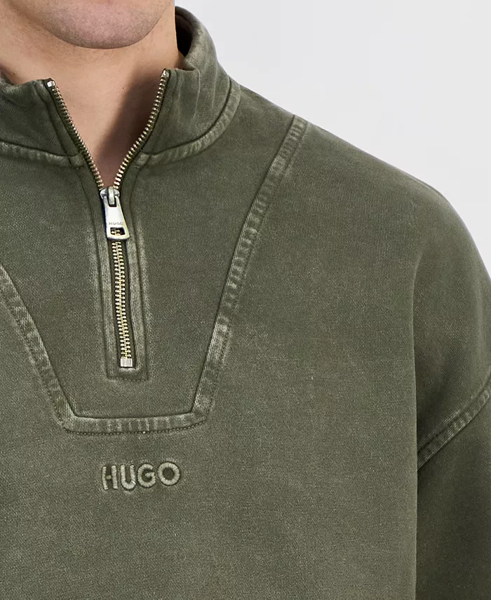 Men's Distressed Logo Quarter-Zip Sweater - thumbnail 3