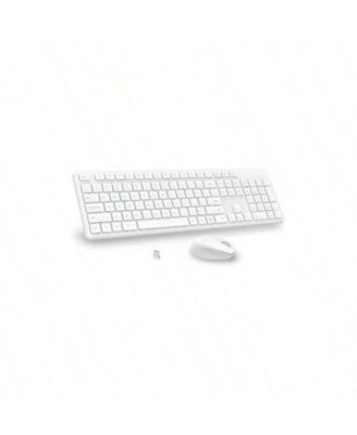 Wireless Keyboard & Mouse Combo – Full-Size, Silent, 2.4GHz, 2-in-1 Receiver, Compatible with Laptops – White