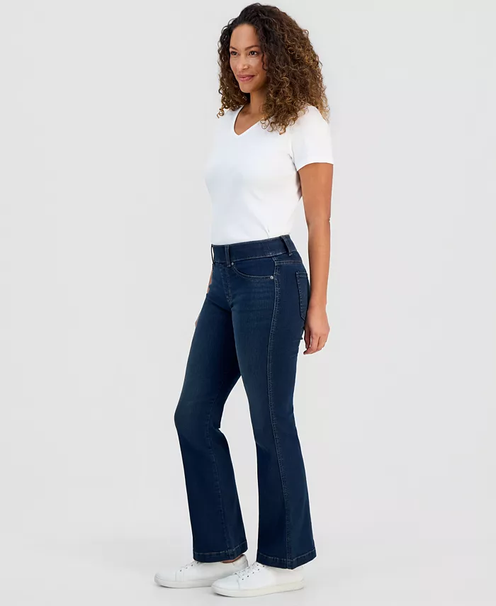 Petite Pull-On Shaping High-Rise Bootcut Jeans - thumbnail 10