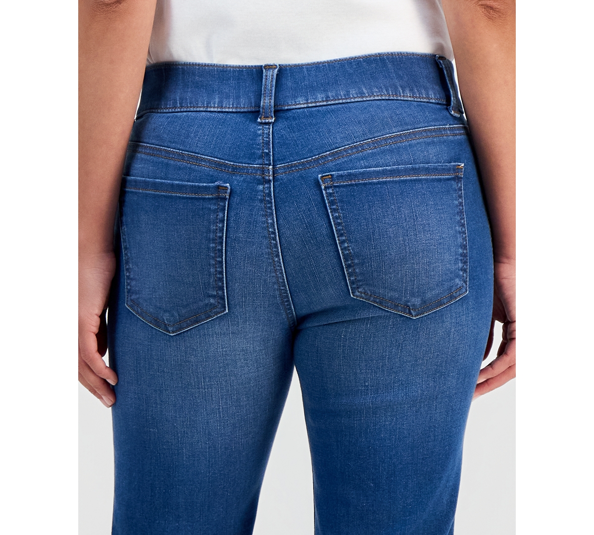 Style & Co Petite High-Rise Pull-On Straight-Leg Jeans, Macy's Exclusive