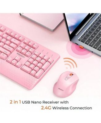 Full-size Keyboard w/ Wrist Rest, 3 DPI Mouse, 2.4G, PC/Laptop Compatible Wireless Keyboard & Mouse