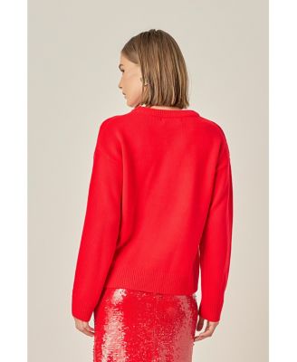 Women's Glitter Lettering Sweater