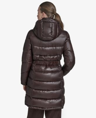 Women's Stand Collar Belted Puffer Coat