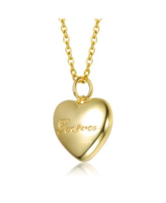 Teens 14K Gold Plated Cubic Zirconia Heart Design Necklace