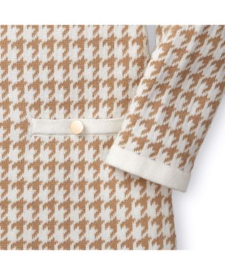 Big Girls Organic Long Sleeve Bow Detail Intarsia Sweater Dress