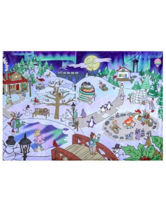 Baby and Toddler Winter in The Woodlands Christmas Seek-and-Find Interactive Blanket, Large