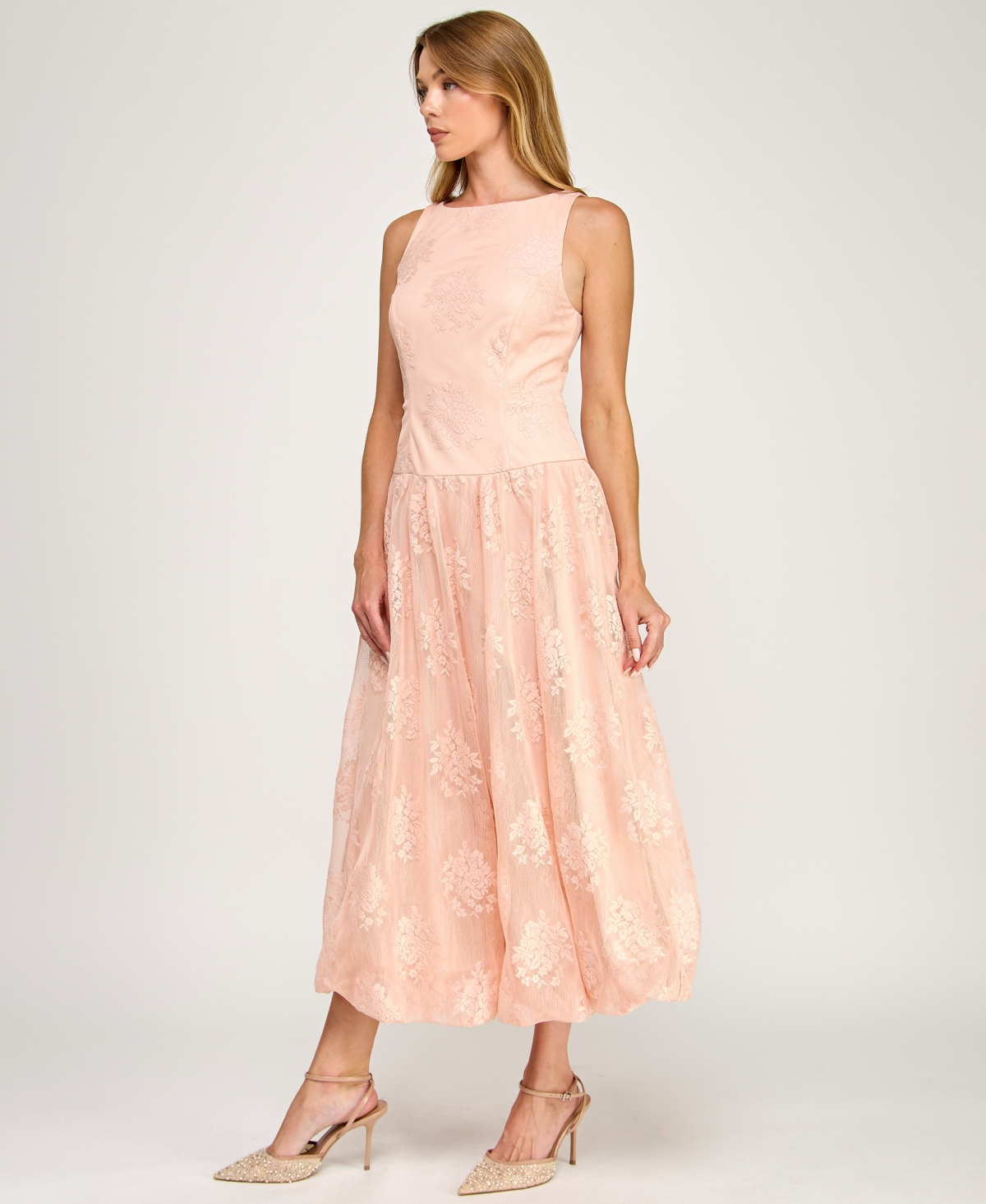 Row A Juniors' Boat Neck Midi Dress