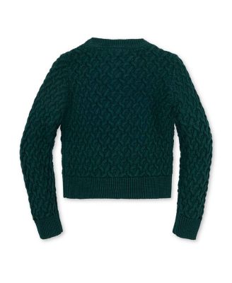 Little and Big Girls' Organic Long Sleeve Herringbone Cardigan Sweater