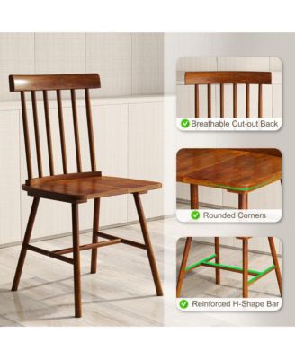 Dining Chairs Set of 4, Farmhouse Rubber Wood Kitchen Chairs,