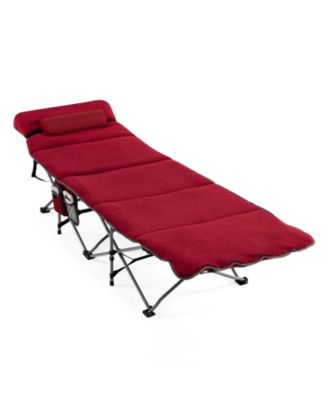 Folding Retractable Travel Camping Cot with Mattress and Carry Bag