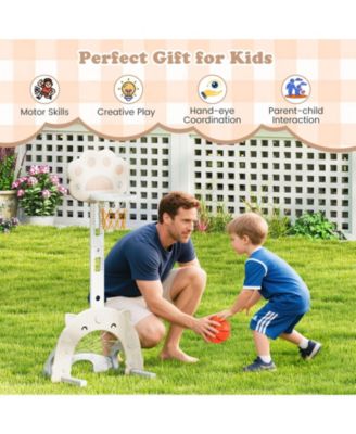 3-in-1 Toddler Sports Center with Basketball Hoop, Soccer & Golf
