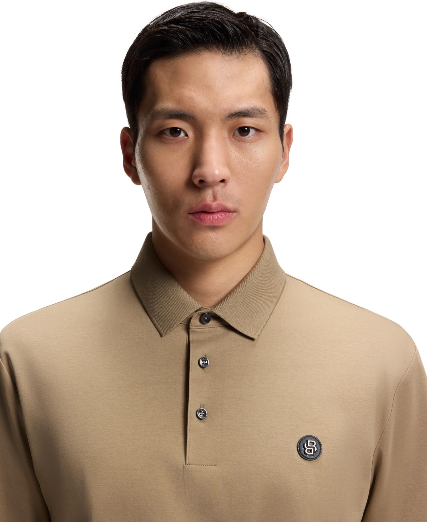 Men's Mercerized-Cotton Double B Monogram Polo Shirt