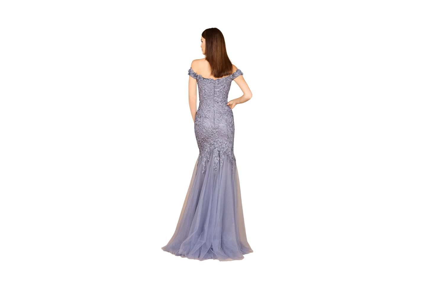 Женские платья Lara Off Shoulder Mermaid Gown, цвет: Серый синий — фото 2
