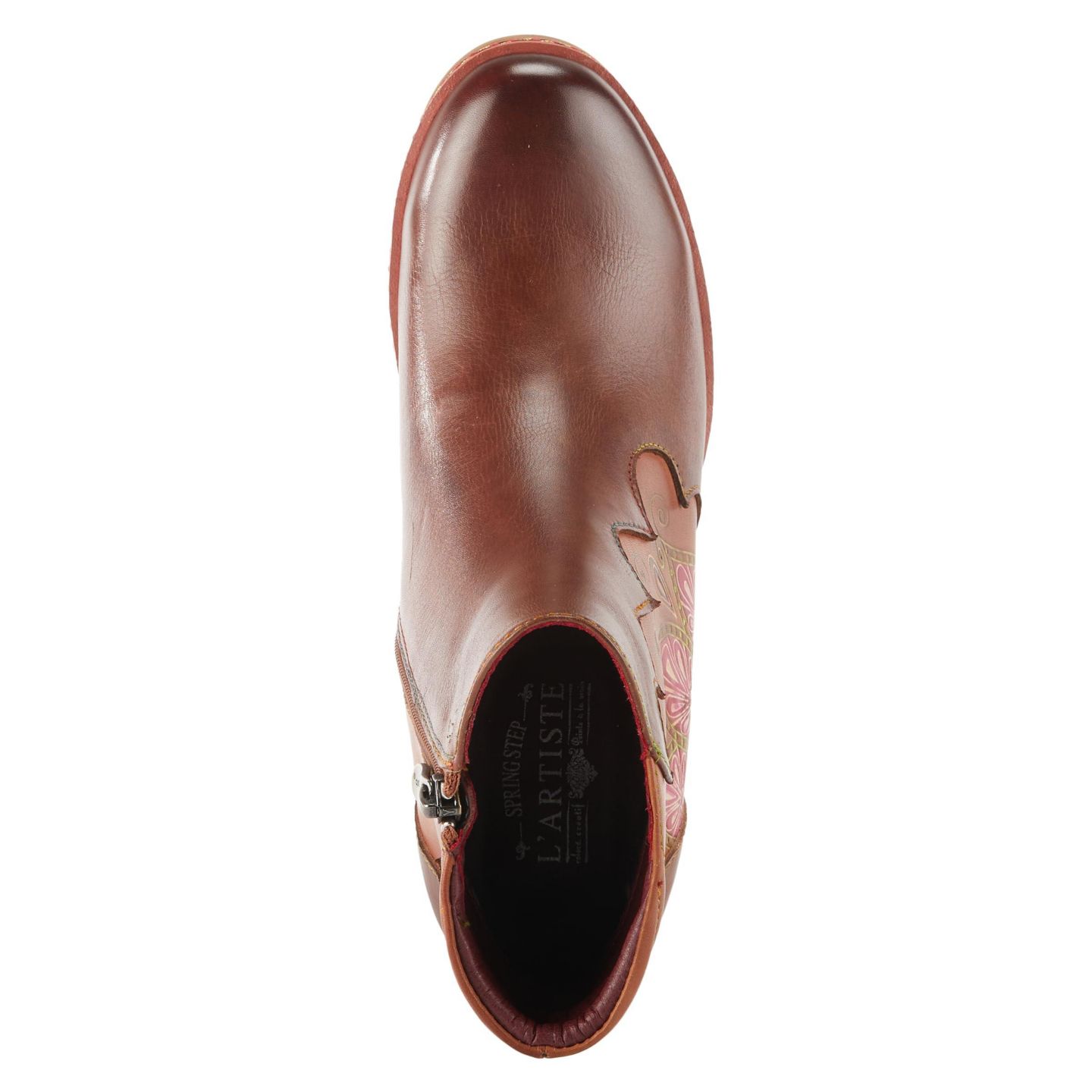 Женские ботинки L'Artiste Zamihi Western Boot -Leather Burnished Polished Design - Padded Insole, Inside Zipper, Flexible Sole, цвет: Коричневый — фото 2