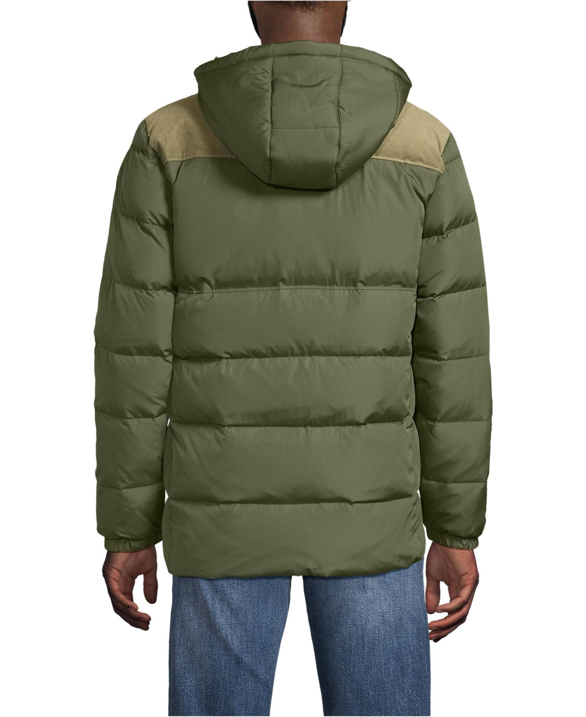 Lands' End Men's Corduroy Max 600 Down Puffer Hooded Jacket