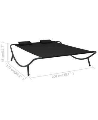 Sun Lounger Oxford Fabric, Polyester, Steel Large