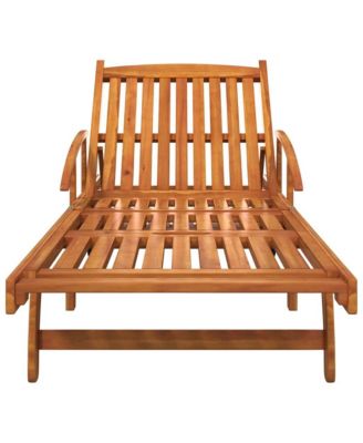 2-Pc. Solid Acacia Wood Sun Lounger Set